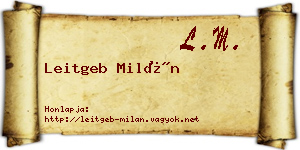 Leitgeb Milán névjegykártya
